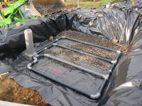 2 - Terrassement du filtre à sable et pose des drains