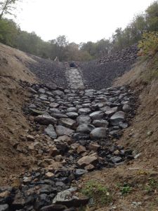 Réparation du glissement de terrain du Brézou